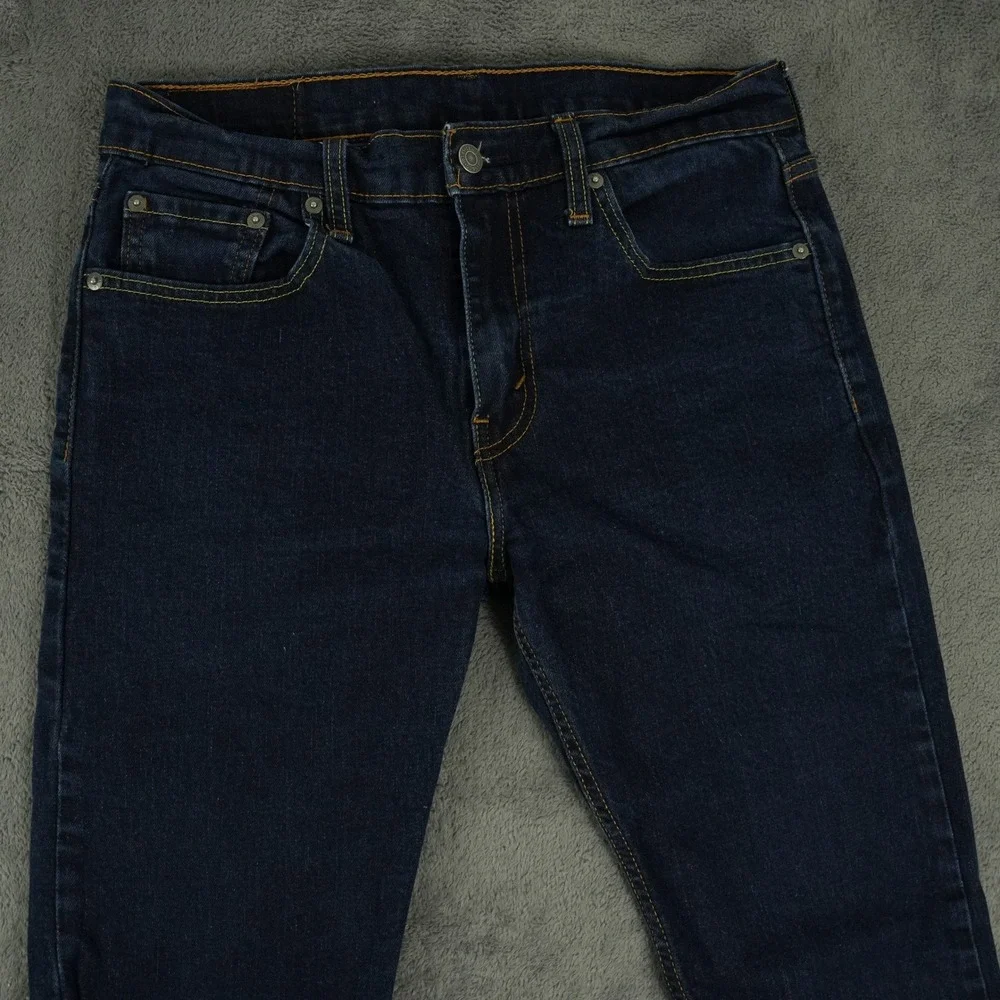 Levi's 502 Taper Jeans Mens Fits 31x28 Dark Blue Regular Taper Stretch Denim